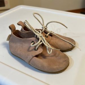 Piper Finn Light Pink Leather Lace up Moccasins